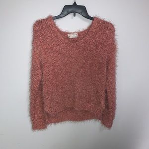 Fuzzy pink sweater